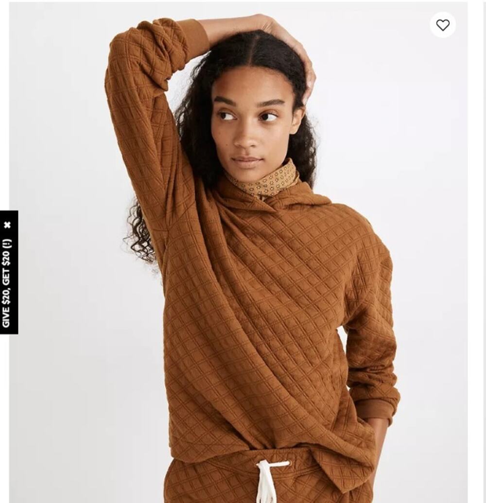 Madewell (Re)Sourced Quilted Hoodie Sweatshirt - XS